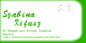 szabina kifusz business card